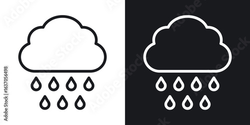 Rain icon thin line outline art. Doodle graphics
