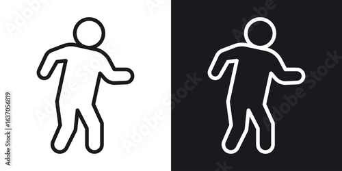 Pedestrian icon thin line outline art. Doodle graphics