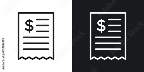 Payment receipt icon thin line outline art. Doodle graphics