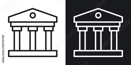 Museum icon thin line outline art. Doodle graphics