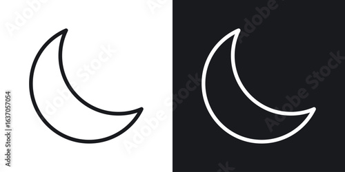 Moon icon thin line outline art. Doodle graphics