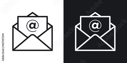Mail icon thin line outline art. Doodle graphics