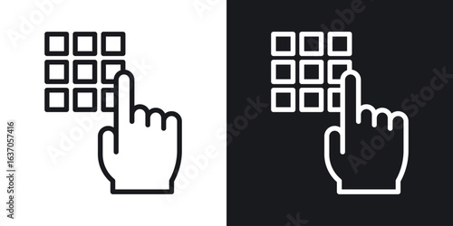 Keypad icon thin line outline art. Doodle graphics