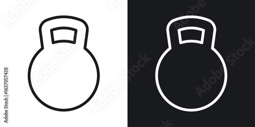 Kettlebell icon thin line outline art. Doodle graphics