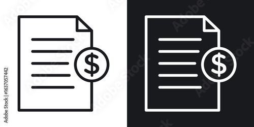 Invoice payment icon thin line outline art. Doodle graphics