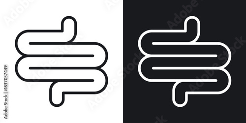 Intestines icon thin line outline art. Doodle graphics