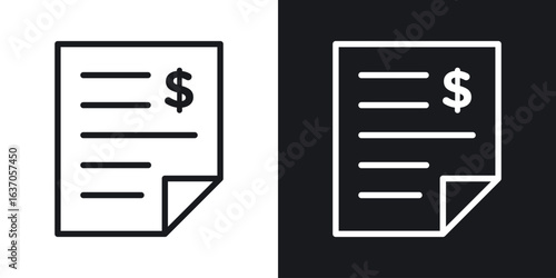 Invoice icon thin line outline art. Doodle graphics