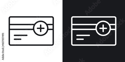 Insurance card icon thin line outline art. Doodle graphics