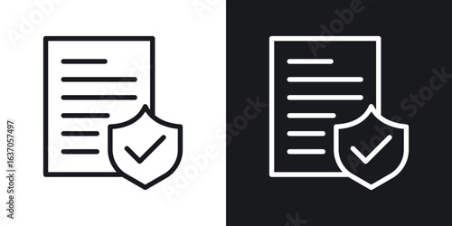 Insurance policy icon thin line outline art. Doodle graphics