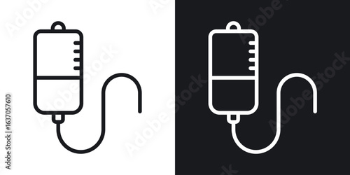 IV drip icon thin line outline art. Doodle graphics