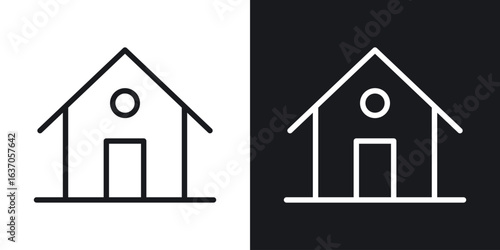 House icon thin line outline art. Doodle graphics