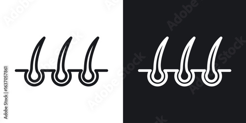 Hair icon thin line outline art. Doodle graphics