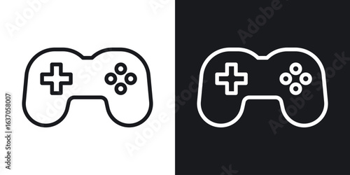 Game controller icon thin line outline art. Doodle graphics