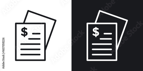 Financial report icon thin line outline art. Doodle graphics
