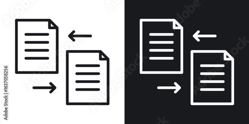 File transfer icon thin line outline art. Doodle graphics