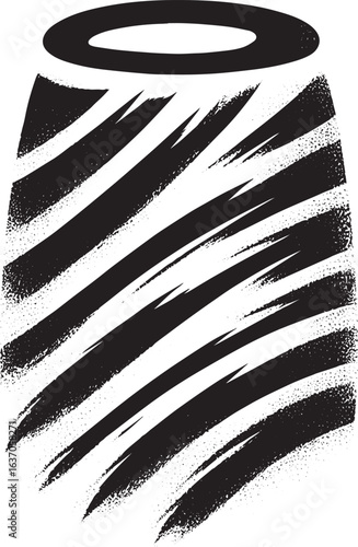 Minimalist sumi-e illustration of a lavash bread, embodying trad