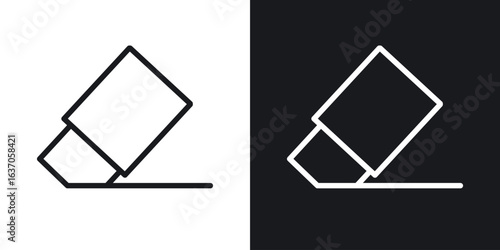 Eraser icon thin line outline art. Doodle graphics