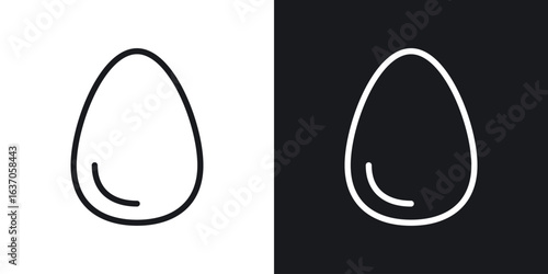 Egg icon thin line outline art. Doodle graphics
