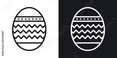 Easter egg icon thin line outline art. Doodle graphics