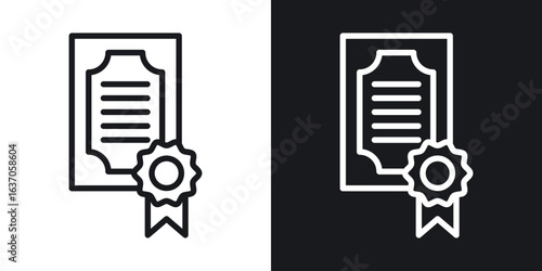 Diploma icon thin line outline art. Doodle graphics