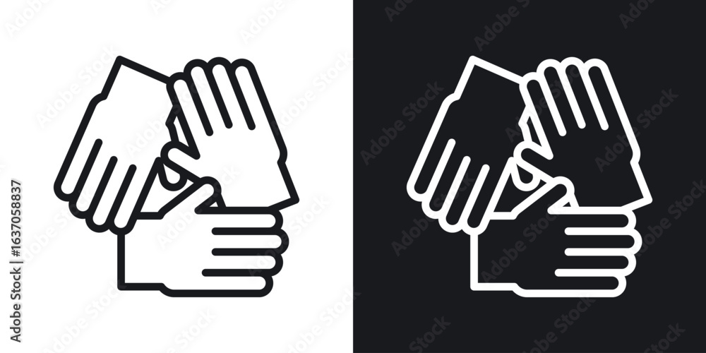 Fototapeta premium Collaboration icon thin line outline art. Doodle graphics