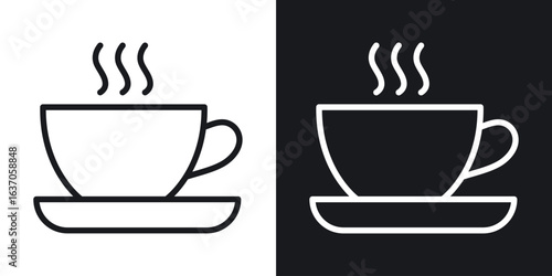 Coffee icon thin line outline art. Doodle graphics