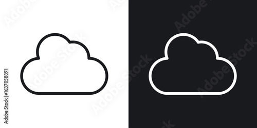 Cloud icon thin line outline art. Doodle graphics