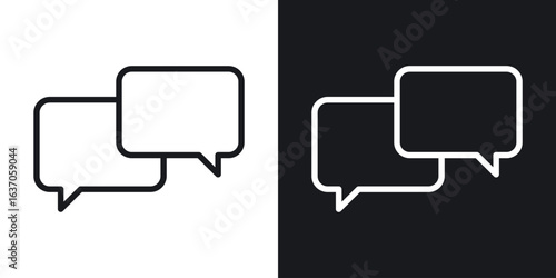 Chat bubble icon thin line outline art. Doodle graphics