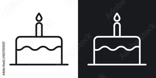 Cake icon thin line outline art. Doodle graphics