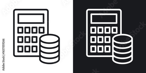 Budget icon thin line outline art. Doodle graphics