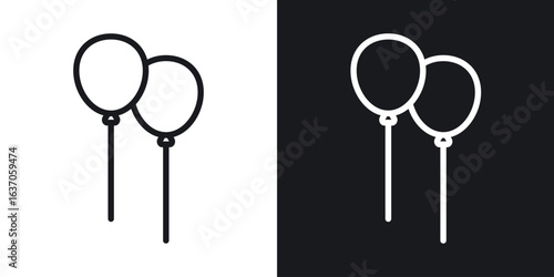 Balloon icon thin line outline art. Doodle graphics