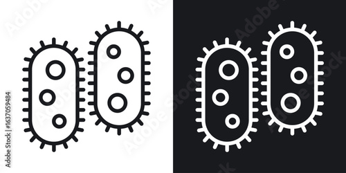 Bacteria icon thin line outline art. Doodle graphics
