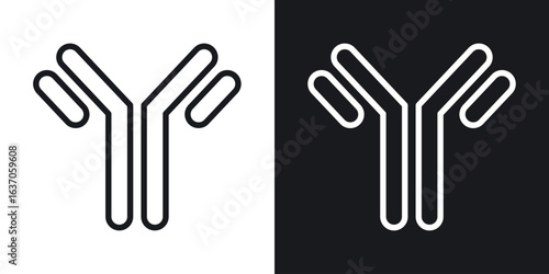 Antibody icon thin line outline art. Doodle graphics