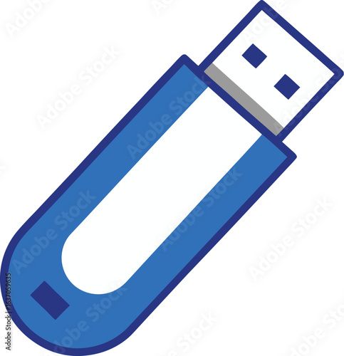 Simple blue usb flash drive icon