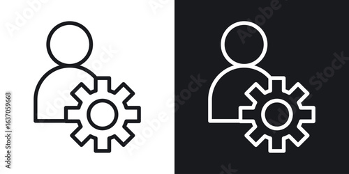 Account settings icon thin line outline art. Doodle graphics