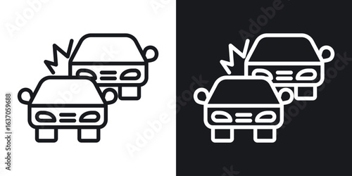 Accident icon thin line outline art. Doodle graphics