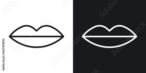 Lips icon thin line outline art. Doodle graphics