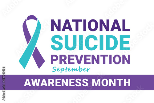national suicide prevention awareness month banner, september, poster, vector illustration