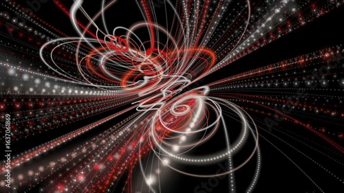 Futuristic video animation with particle stripe object in slow motion, 4096x2304 loop 4K