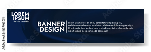 Modern minimalist banner design with a deep blue background and subtle wave texture.