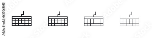 Keyboard icons big set. Simple black stroke line versions collection