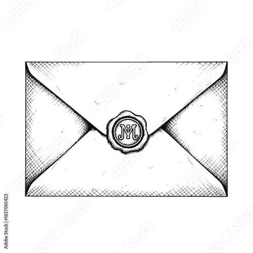 Envelope with wax seal letter vintage