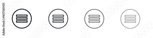 Hamburger menu icons big set. Simple black stroke line versions collection