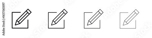 Edit icons big set. Simple black stroke line versions collection
