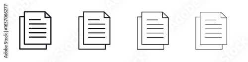 Copy icons big set. Simple black stroke line versions collection