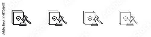 Code of conduct icons big set. Simple black stroke line versions collection
