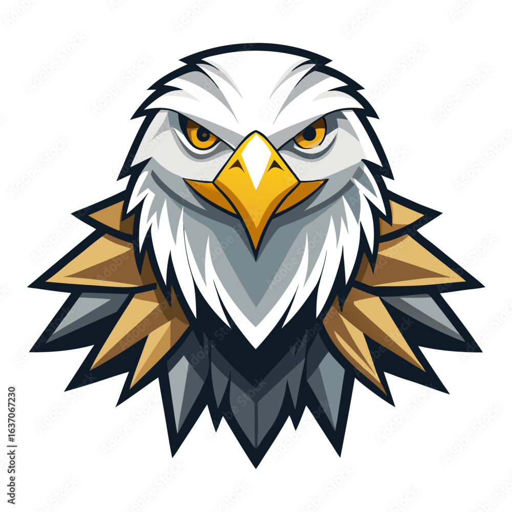 Fototapeta premium vector illustration of eagle, head portrait, abstract