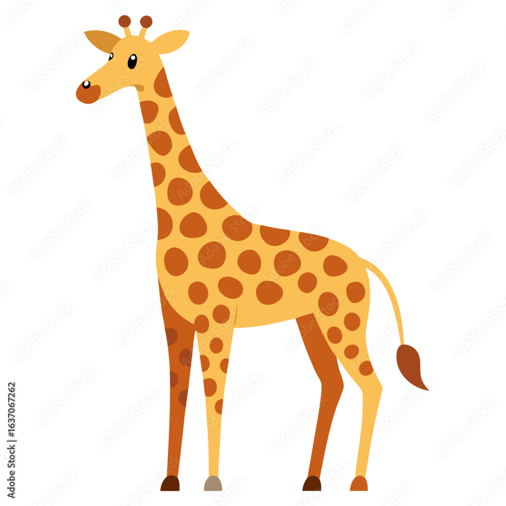 Fototapeta premium vector illustration of giraffe, standing tall, abstract