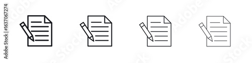 Agreement icons big set. Simple black stroke line versions collection