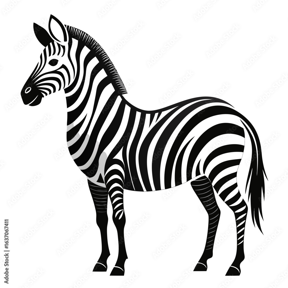 Fototapeta premium vector illustration of zebra, grazing, abstract